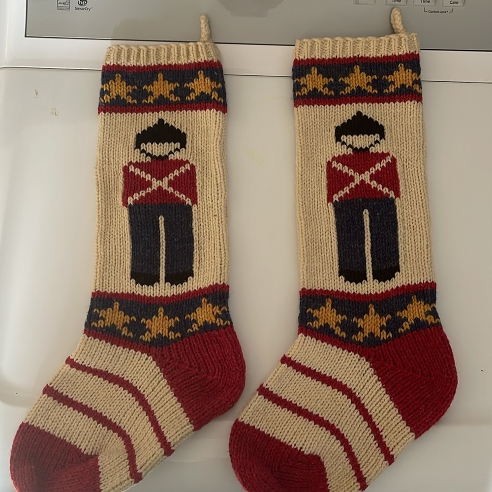 Vintage pair of Maine Wool Nutcracker stockings